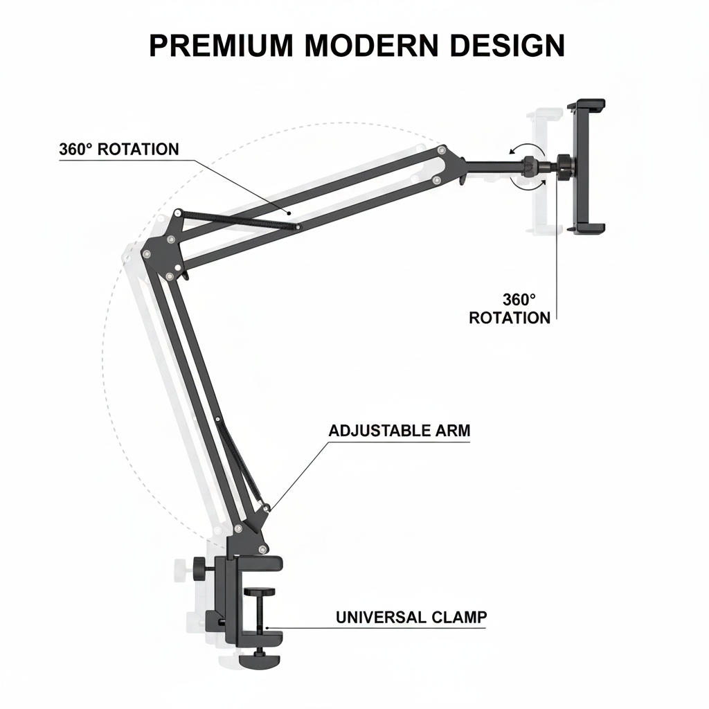 LazyLux™ Universal Bed/Desk Arm Stand (For Phones and Tablets)