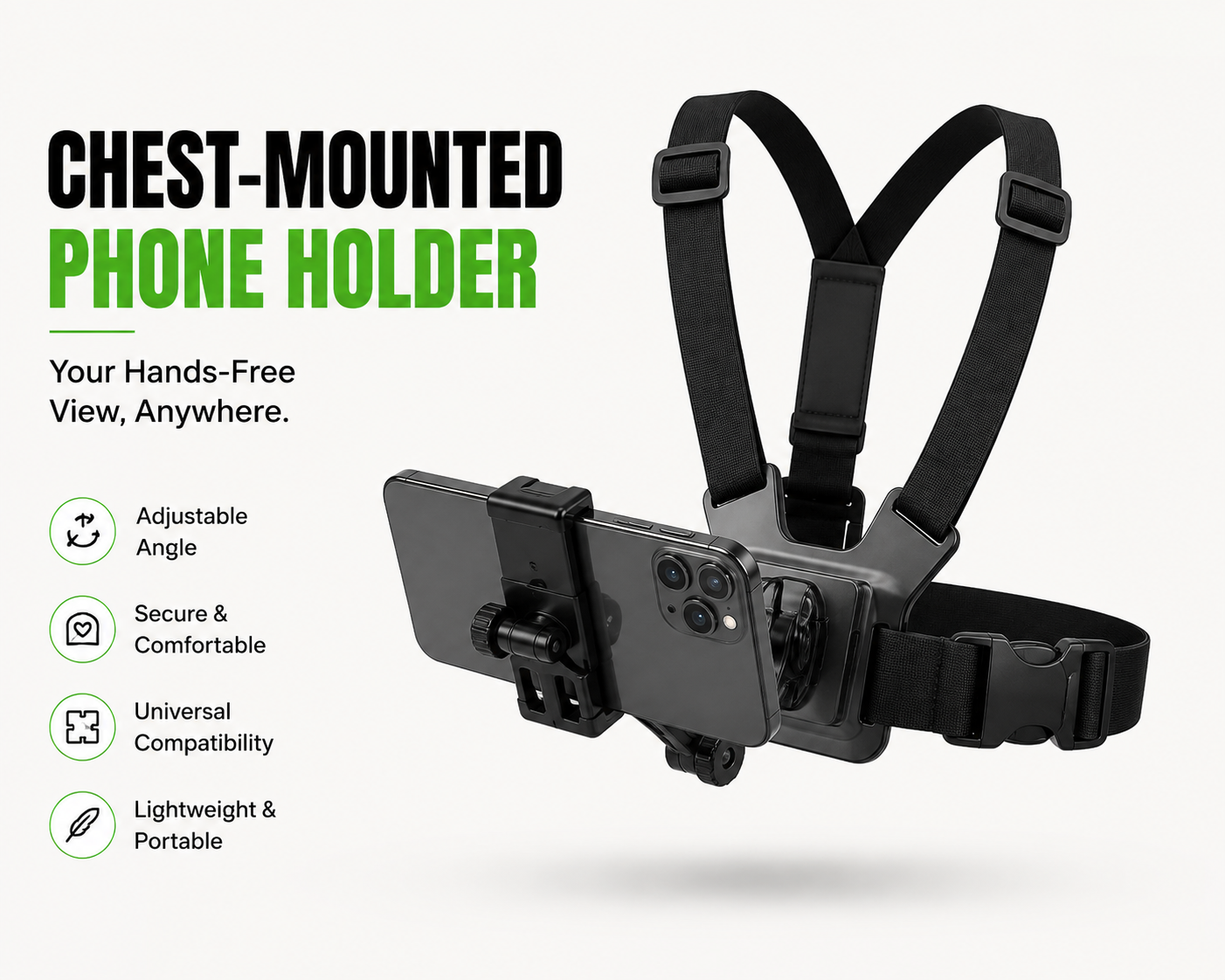 LazyLux™ Hands-Free Chest Phone Mount