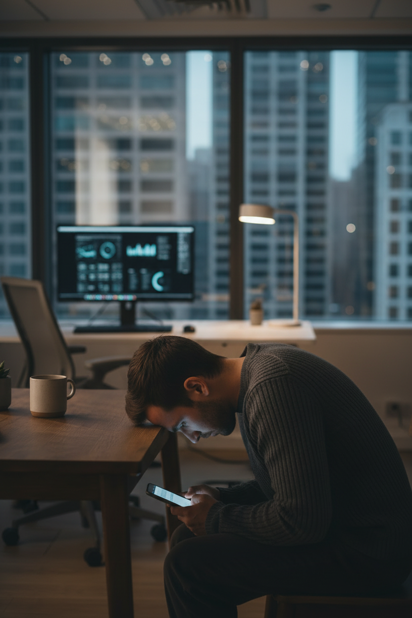 White male in corporate office
